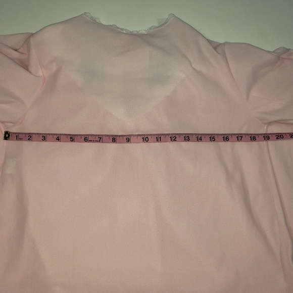 Vtg Pink Maxi Nightgown Size Small Puff Sleeve Lace Quilted Pearl Button Modest - Picture 12 of 13